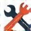 出張修理サービスのアイコン - スパナとドライバー